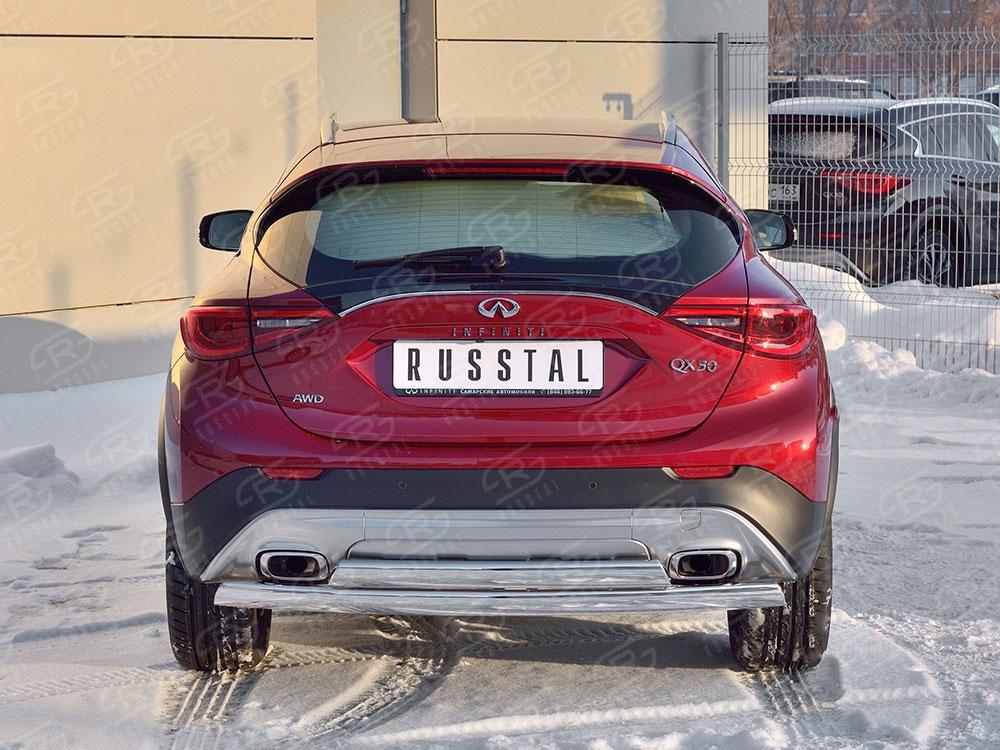 Защита заднего бампера d75х42/75х42 Infiniti QX30 2016, Slitkoff IQX3Z-002506