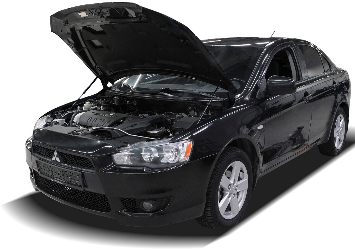 Амортизаторы капота АвтоУПОР (2 шт.)  Mitsubishi Lancer X (2007-2010; 2011-2015), Rival, арт. UMILAN012