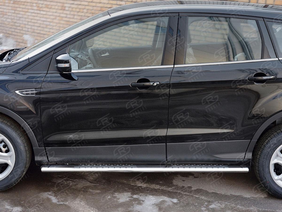 Пороги труба 120х60 овал с проступью Ford Kuga 2016, Slitkoff FGO-002598