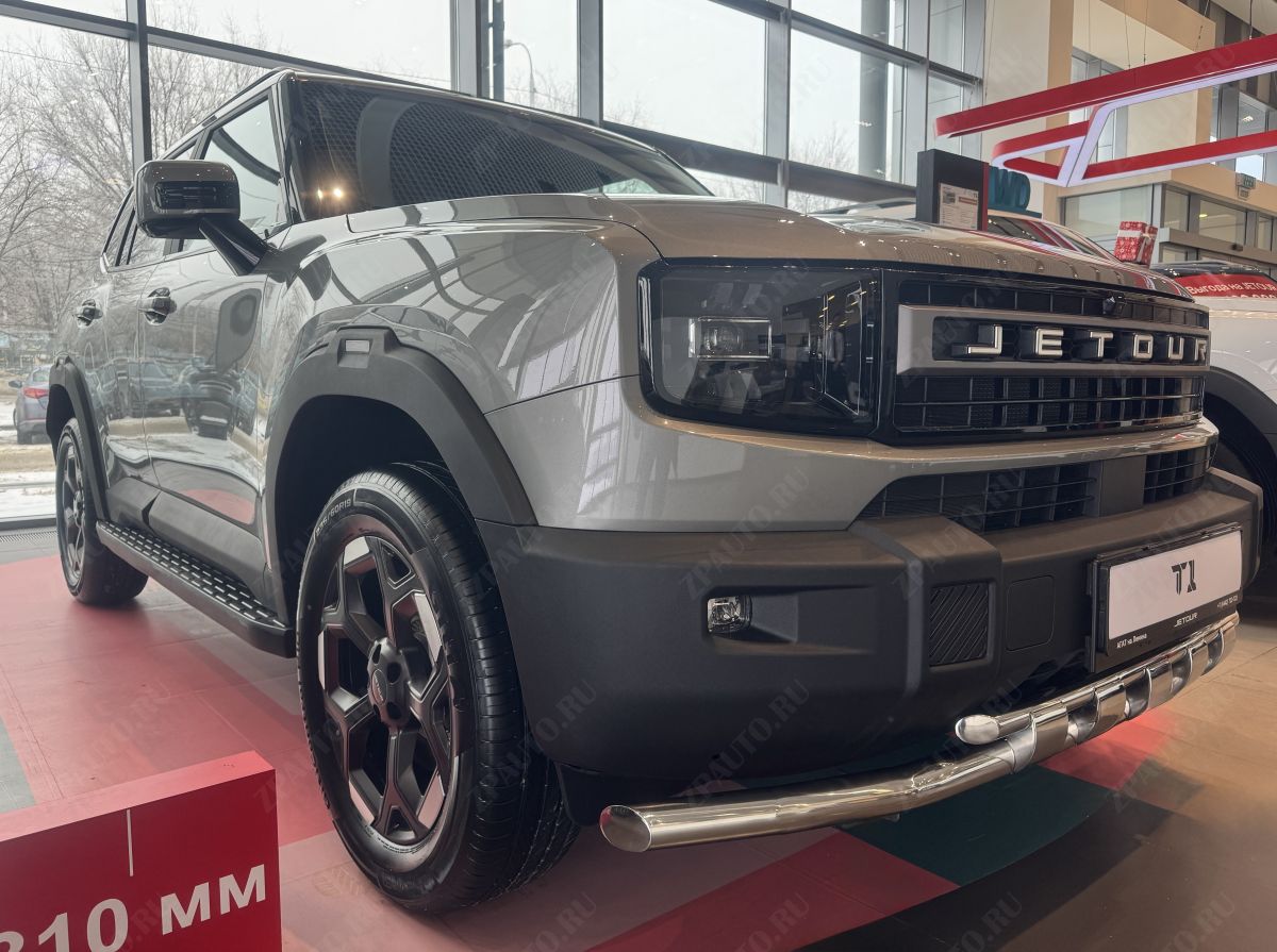 Защита переднего бампера двойная с перемычками для автомобиля JETOUR T1 2025 арт. JET.T1.25.75
