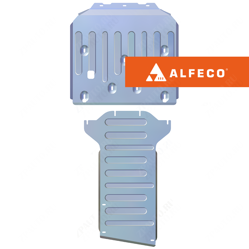 Защита  картера и КПП (2 части) Range Rover Velar 2017-2022 V-2,0AT , ALFeco, алюминий 4мм, арт. ALF4404al-1