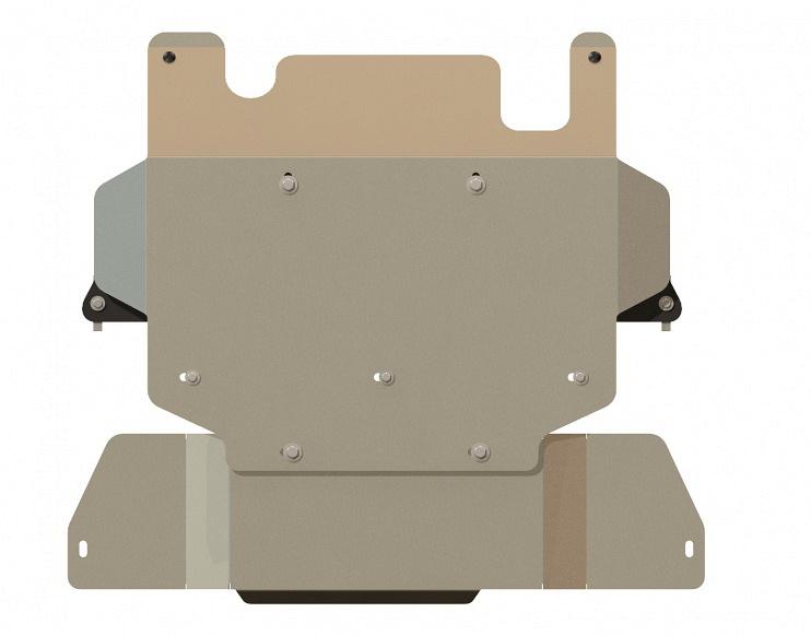 Защита КПП и РК для NISSAN Patrol /3 дв. 2000 - 2010, V-3,0 TD, Sheriff, алюминий 5 мм, арт. 15.1126