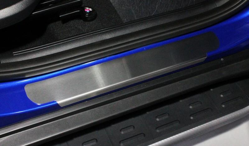 Накладки на пороги (лист шлифованный) 4шт для автомобиля Kia Soul 2019- TCC Тюнинг арт. KIASOUL19-02