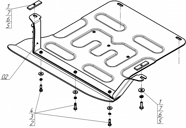 Защита алюминиевая Мотодор (Задний электромотор), 4 мм,  Voyah Free  2023- арт. 348605