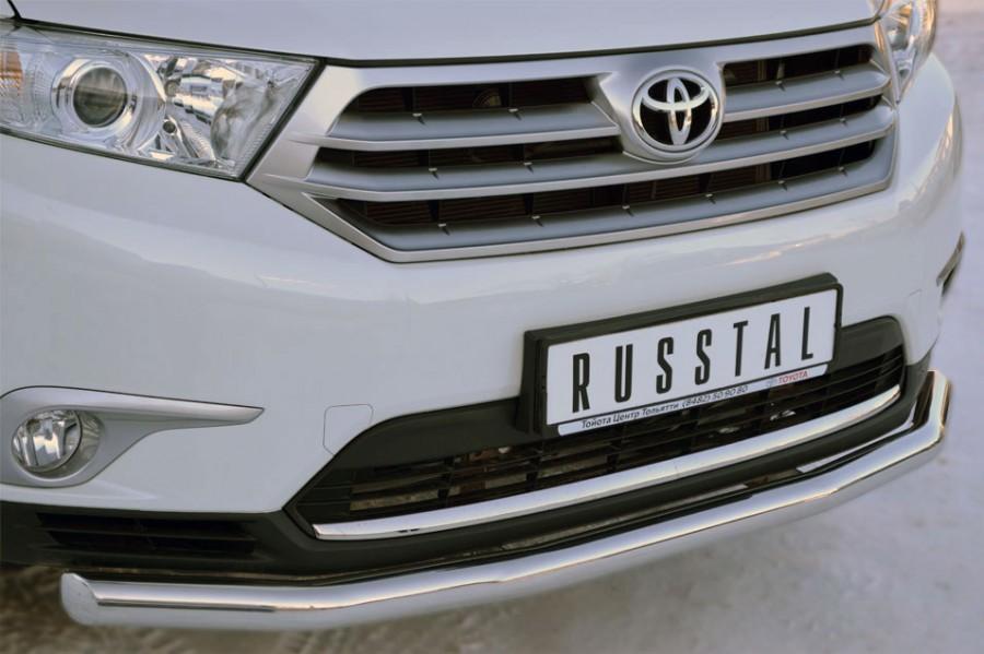 Защита переднего бампера d57 для Toyota Highlander 2010, Slitkoff THZ-001253