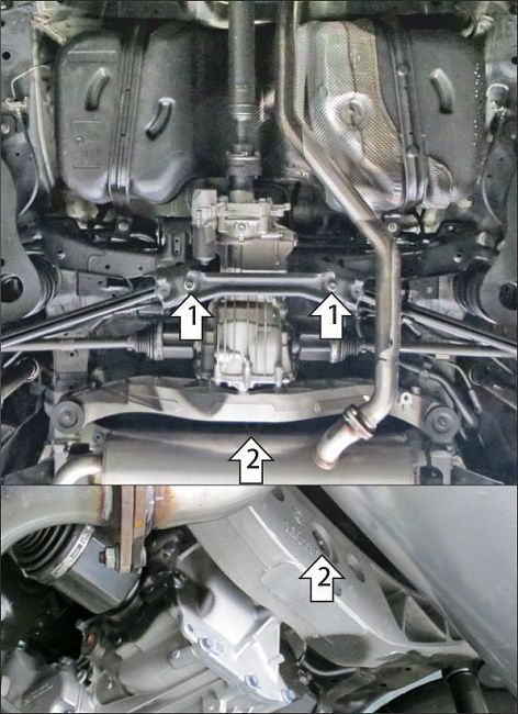 Защита стальная Мотодор (Задний дифференциал), 2 мм,  для Haval H3  2024- арт. 73110