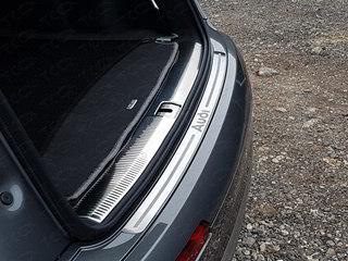 Накладки на задний бампер (лист шлифованный надпись audi) для автомобиля Audi Q7 2015-