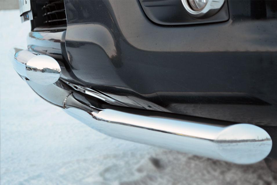 Защита переднего бампера двойная d57/57 декор для Toyota Land Cruiser Prado 150, Slitkoff PNZ-001612