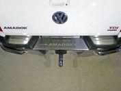 Накладки на задний бампер (лист шлифованный надпись Amarok) для автомобиля Volkswagen Amarok 2016-