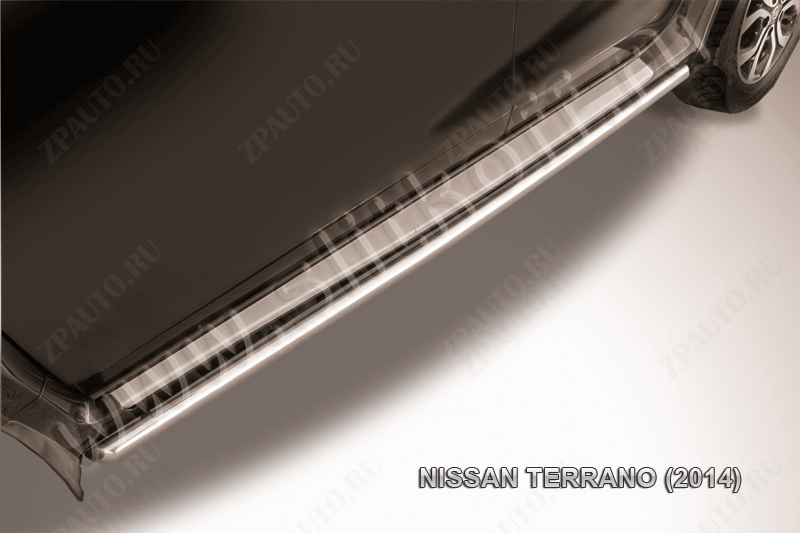 Защита порогов d42 труба Nissan Terrano (2014-2023) Black Edition, Slitkoff, арт. NTER14-007BE