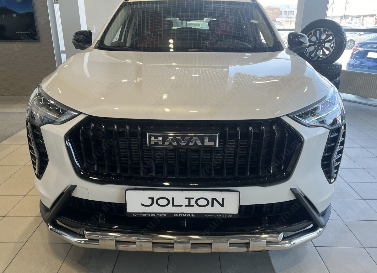 Защита переднего бампера двойная с перемычками для автомобиля Haval Jolion 2024 арт. HVJ.24.75