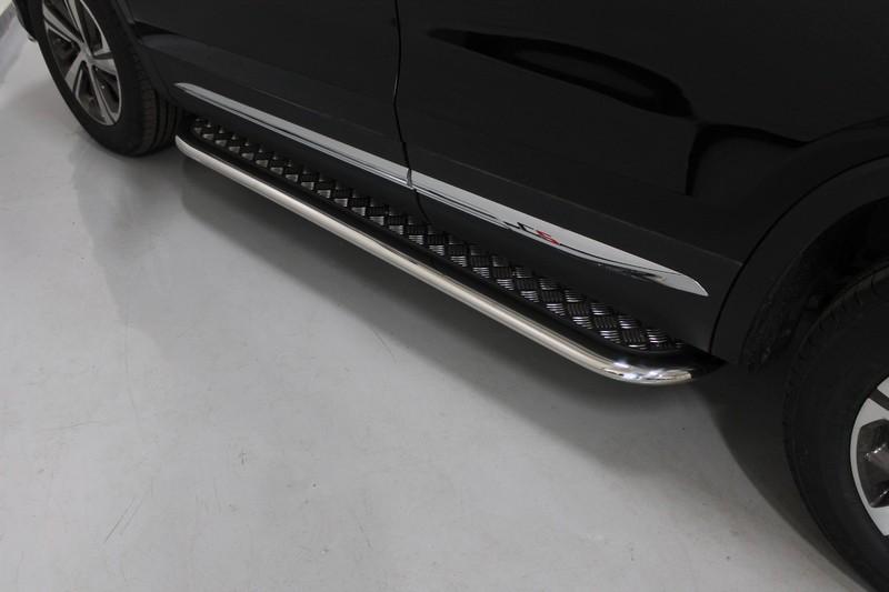 Пороги с площадкой 75х42 мм для автомобиля Changan CS75 FL 2020 арт. CHANCS7520-21