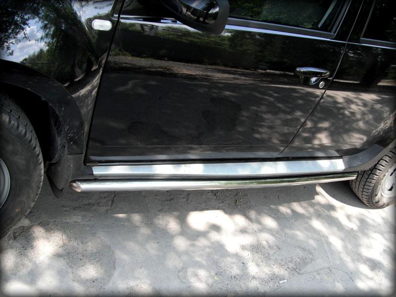 Пороги (обвод штатного порога по форме короба) d-60 для Renault Duster 4x4, Технотек RD_2.1