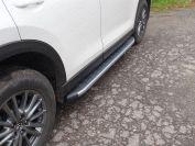 Пороги алюминиевые с пластиковой накладкой (карбон серебро) 1720 мм для автомобиля Mazda CX-5 2017-, TCC Тюнинг MAZCX517-29SL