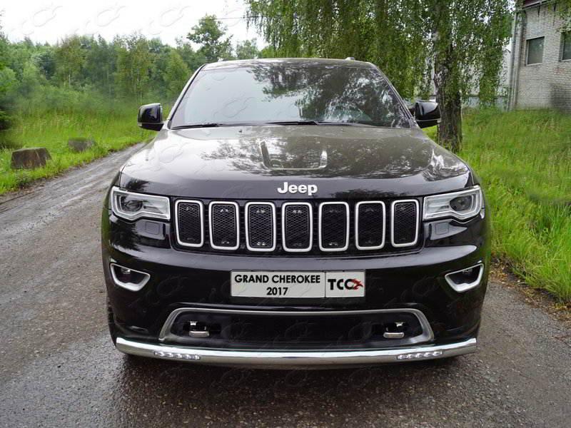 Защита передняя нижняя (с ДХО) 76,1 мм для автомобиля Jeep Grand Cherokee 2017-, TCC Тюнинг GRCHER17-15