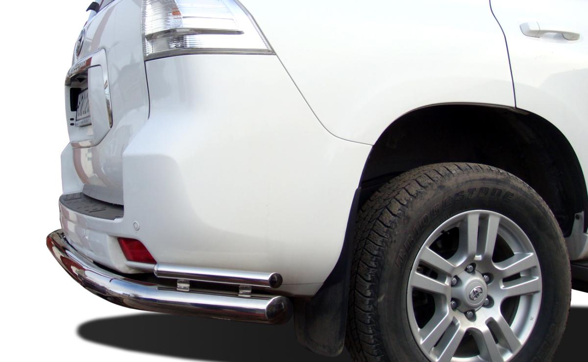 Защита заднего бампера угловая большая d76/42 для Toyota Land Cruiser Prado 150 2014, TLCP150.14.21, Россия