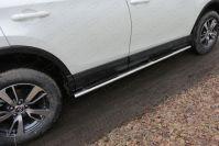 Пороги овальные с накладкой 120х60 мм для автомобиля Toyota RAV4 2015-, TCC Тюнинг TOYRAV15-11