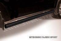 Защита порогов d76 труба черная Mitsubishi Pajero Sport (2004-2008) , Slitkoff, арт. MPS008B