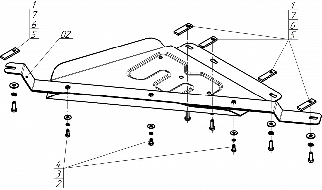 Защита стальная Мотодор (Раздаточная коробка), 2 мм,  Great Wall Poer  2021- арт. 73116