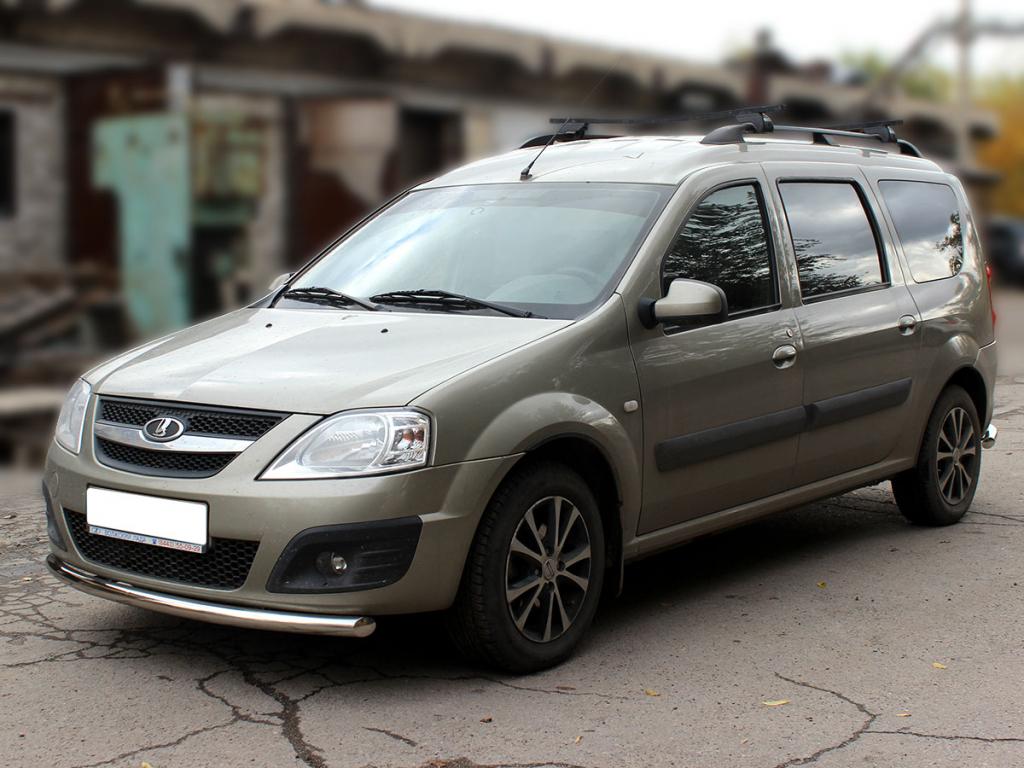 Защита переднего бампера одинарная d-53 для автомобиля Lada Largus 2012-наст.вр., Технотек, арт. LL_1