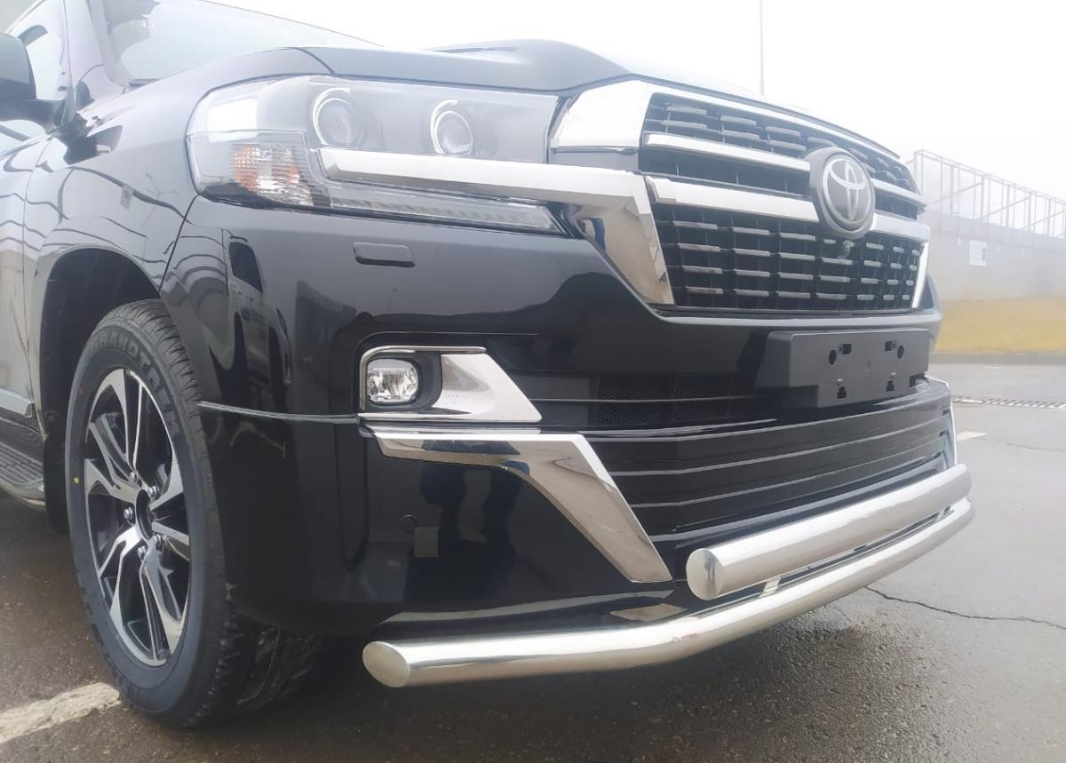 Защита переднего бампера для автомобиля Toyota Land Cruiser 200 Executive  Lounge 2020 (обновленный) арт. TLCEL200.20.03-75