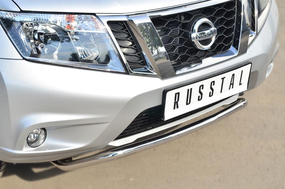 Защита переднего бампера d42 волна под машину для Nissan Terrano 2014, Slitkoff NTRZ-001784