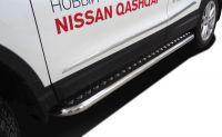 Пороги с накладным листом для автомобиля NISSAN Qashgai 2017 рестайлинг арт. NQ.17.42