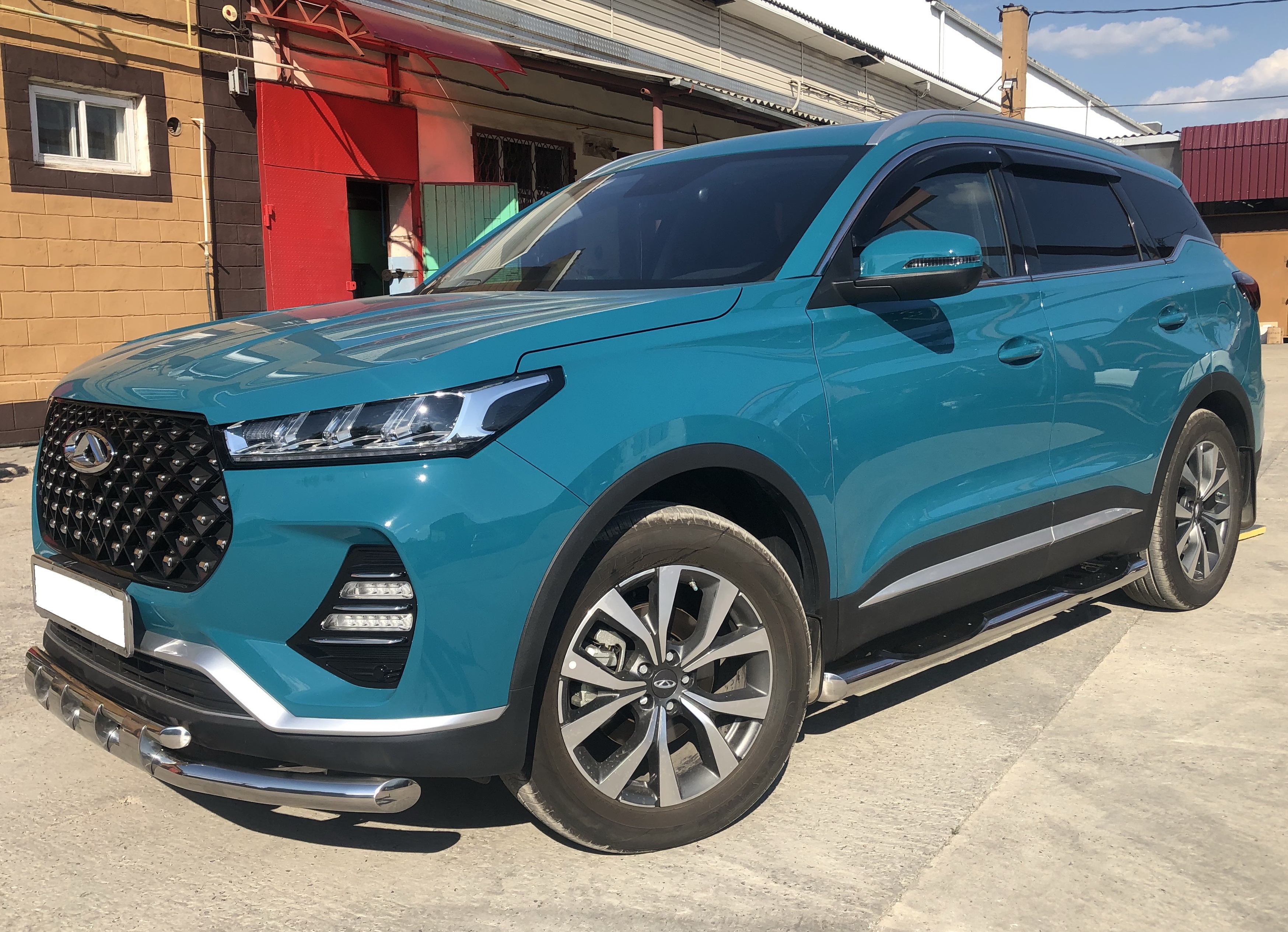 Пороги труба с проступью для автомобиля CHERY Tiggo 7 Pro 2021 арт. CTGP.7.21.93