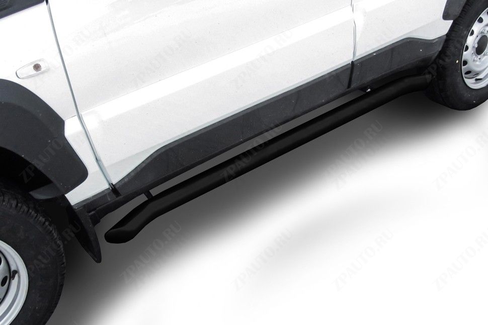 Защита порогов d57 труба с гибами черная Lada Niva Travel (2020-2023) , Slitkoff, арт. NivTR008B