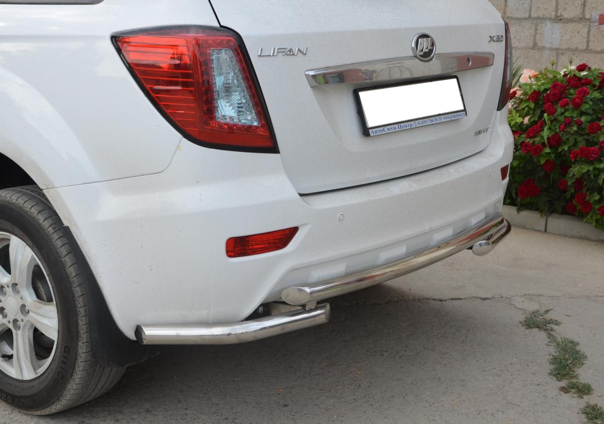 Защита заднего бампера угловая большая для автомобиля LIFAN X60  2011, Россия LFX60.11.18