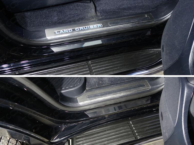 Накладки на пороги (лист зеркальный) 4шт для автомобиля Toyota Land Cruiser 200 EXECUTIVE 2016-