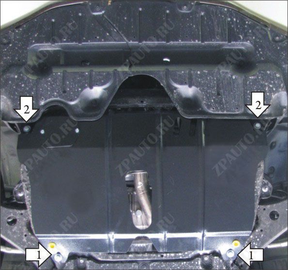 Защита стальная Мотодор (Двигатель, Коробка переключения передач), 2 мм, сталь для Toyota Venza 2008-2012 арт. 72538