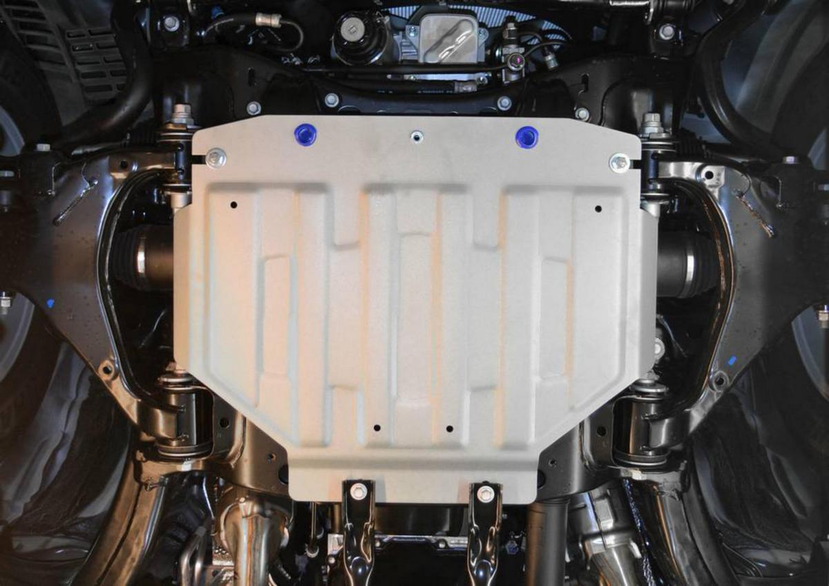 Защита картера Rival (часть 2) для Lexus LX III 2007-2015, штампованная, алюминий 4 мм, с крепежом, 333.5714.2