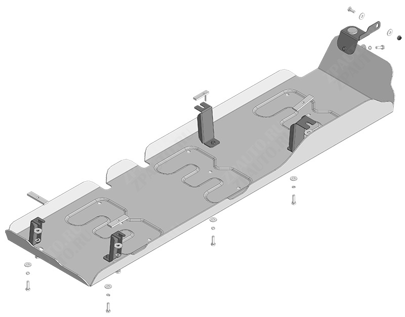 Защита алюминиевая Мотодор (Трубки кондиционера), 4 мм,  Ford Tourneo Custom  2023- арт. 340703