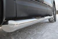 Пороги труба d76 с накладками вариант 1 для Hyundai Santa Fe 2012, Slitkoff HSFT-0012241