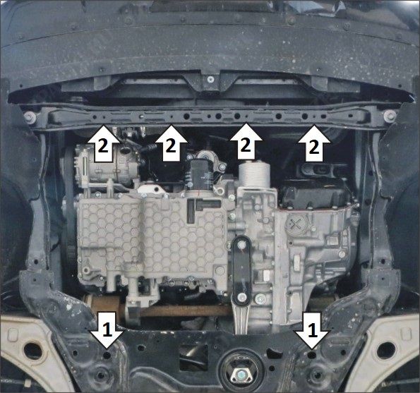 Защита АвтоСтандарт (Двигатель, Коробка переключения передач), 1,5 мм, сталь для FAW Bestune T99  2022- арт. 53903