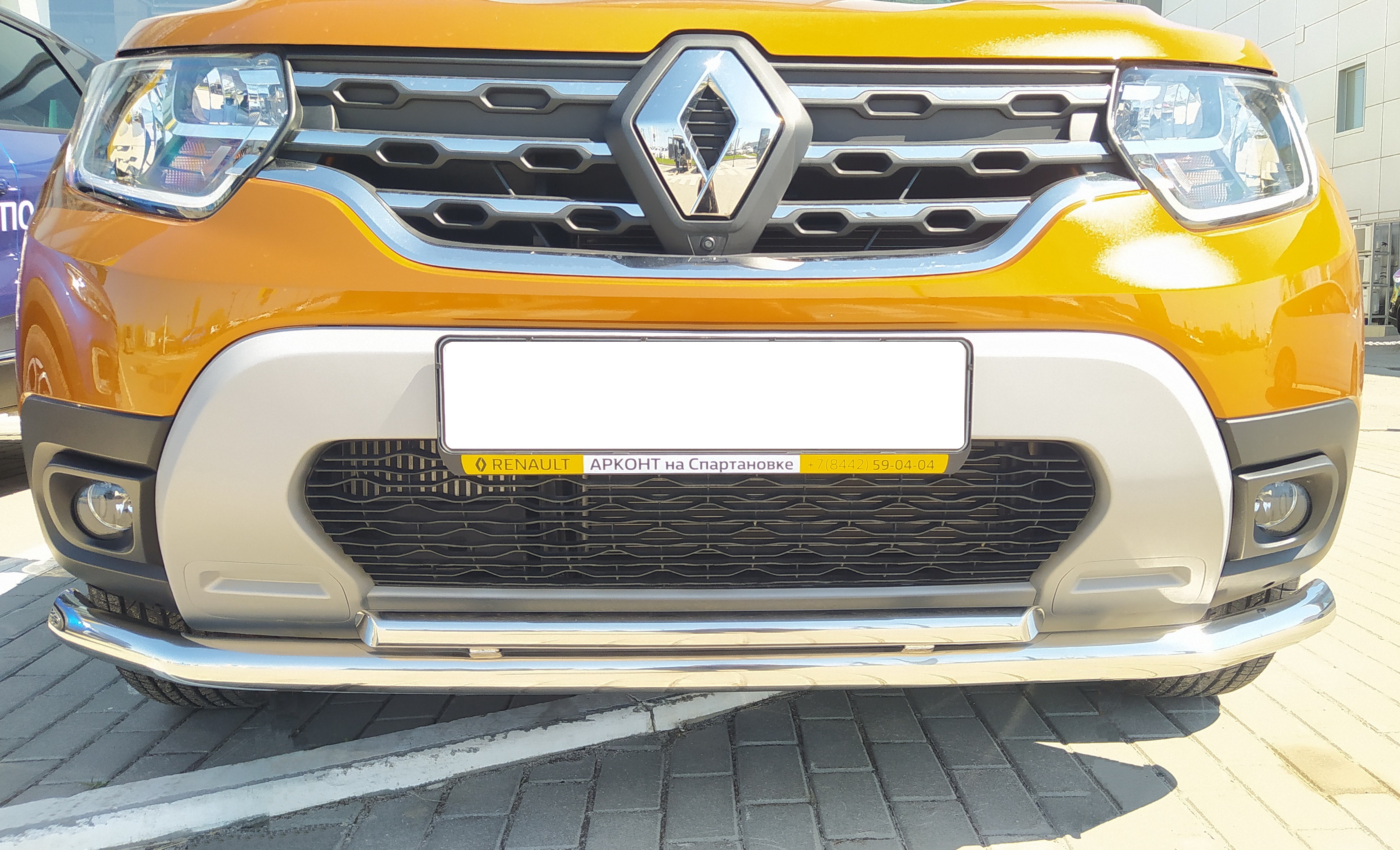 Защита переднего бампера двойная для автомобиля Renault Duster 2021 арт. RD.21.03