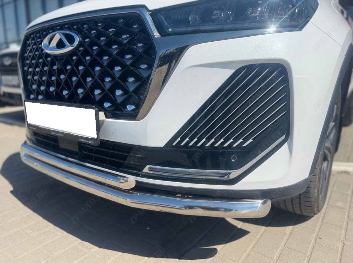 Защита переднего бампера двойная для автомобиля Chery Tiggo 7 Pro Max 2024 арт. CTGPM.7.24.03
