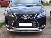 Защита переднего бампера одинарная с подгибами d-60 для автомобиля Lexus RX-350, RX-300, 2019-наст.в. арт. RX19_1, Технотек