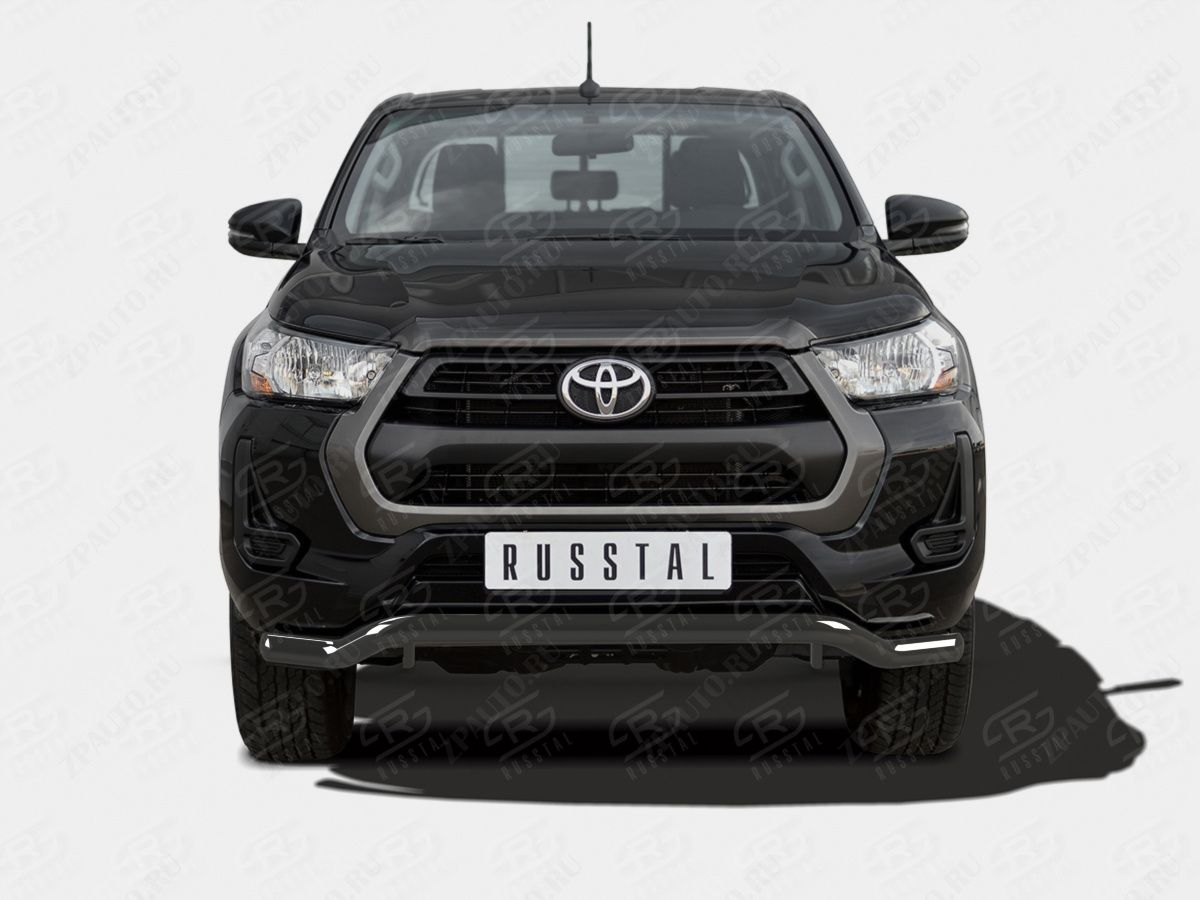 TOYOTA HILUX 2020- Защита переднего бампера d57 волна black THZ-003492CH