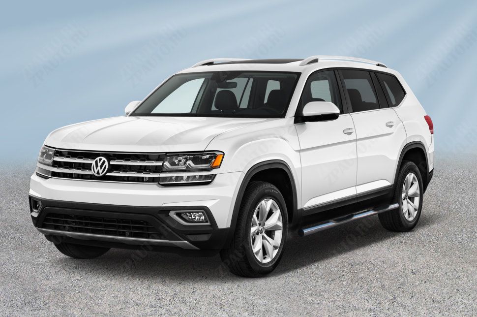 Защита порогов d76 с проступями Volkswagen Teramont (2017-2020) Black Edition, Slitkoff, арт. VWTM004BE