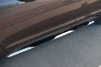 Пороги труба d76 с накладками вариант 3 для Hyundai Santa Fe Grand 2013, Руссталь HSFT-0020093