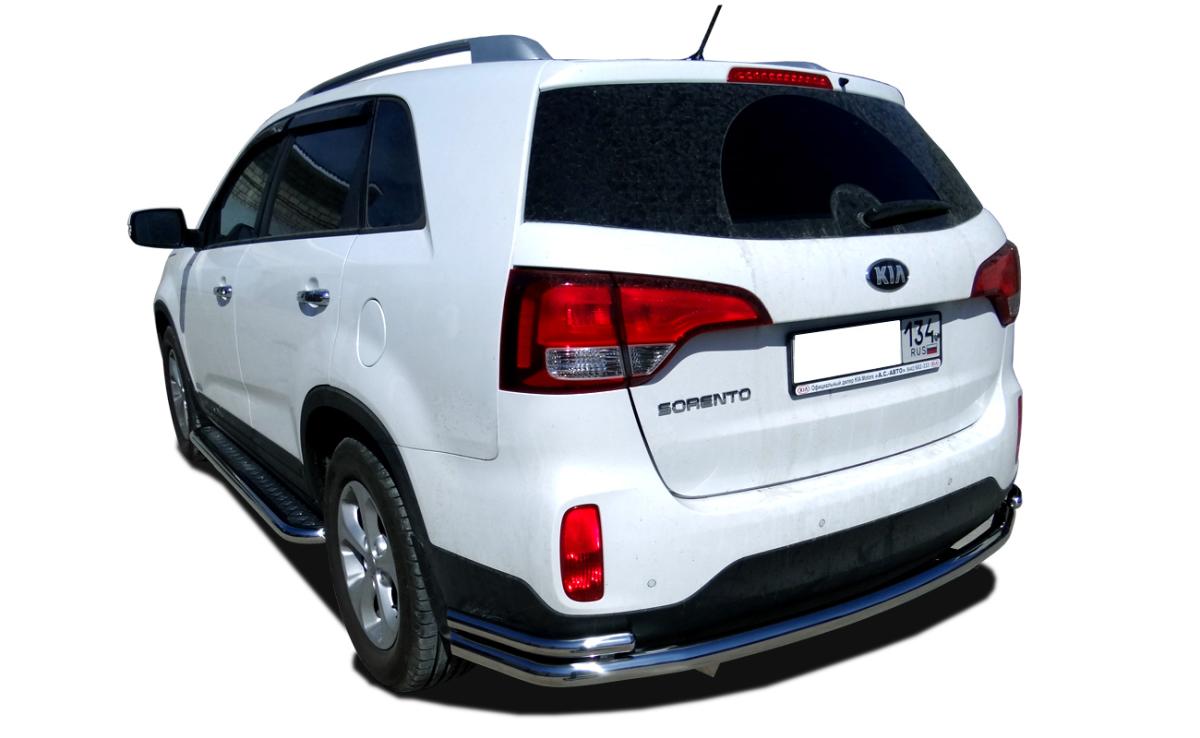 Защита заднего бампера угловая большая для автомобиля KIA Sorento 2013. KSR.13.21, Россия