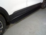 Пороги алюминиевые "Slim Line Black" 1720 мм для автомобиля Geely Coolray 2020- TCC Тюнинг арт. GEELCOOL20-20B
