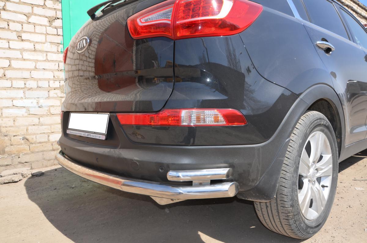 Защита заднего бампера угловая большая для автомобиля KIA Sportage 2010. KSP.10.21, Россия