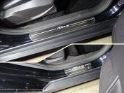 Накладки на пороги (лист шлифованный надпись Focus) 4шт для автомобиля Ford Focus 3 2011-