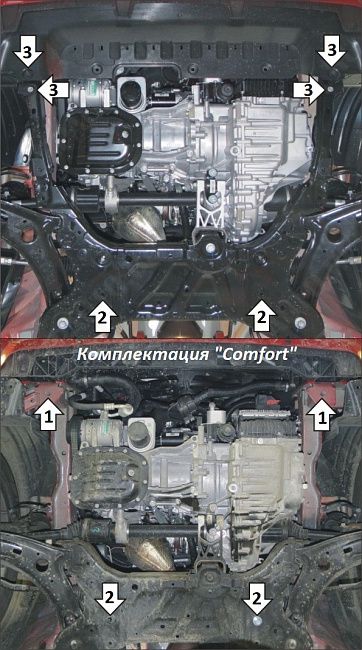 Защита стальная Мотодор (Двигатель, Коробка переключения передач), 2 мм,  для Haval Jolion  2021- арт. 73104
