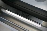 Накладки на внутренние пороги с логотипом на металл для Peugeot 308 5D/SW 2008, Союз-96 PG38.31.3126