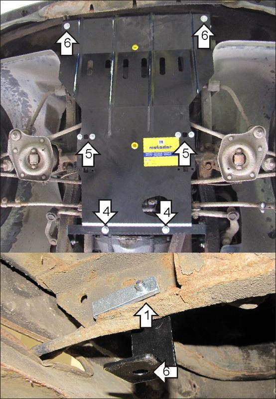 Защита стальная Мотодор (Двигатель), 2 мм, Сталь для Gaz 310221 Volga 1993-2004 арт. 05602