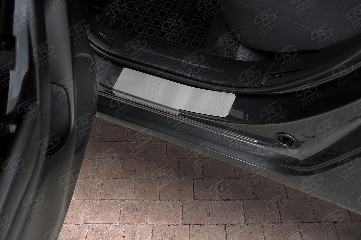 Накладки на пороги RUSSTAL (нерж., шлиф) MZD313-02 для MAZDA 3 2013-2018